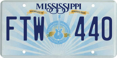 MS license plate FTW440