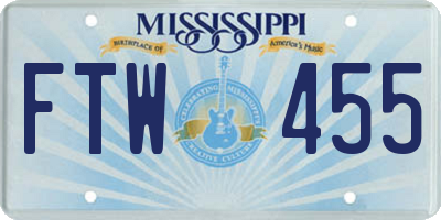 MS license plate FTW455