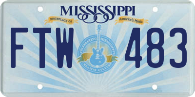 MS license plate FTW483
