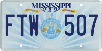 MS license plate FTW507