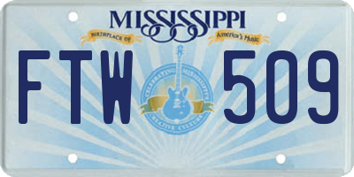 MS license plate FTW509