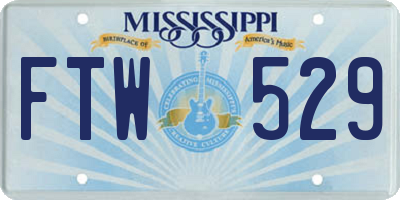 MS license plate FTW529