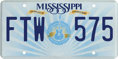 MS license plate FTW575