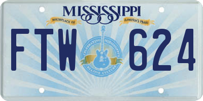 MS license plate FTW624