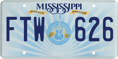 MS license plate FTW626