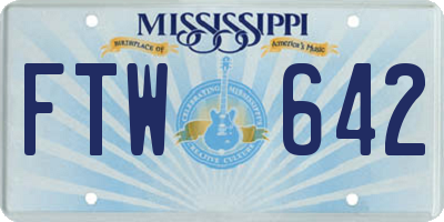 MS license plate FTW642