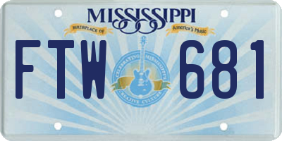 MS license plate FTW681