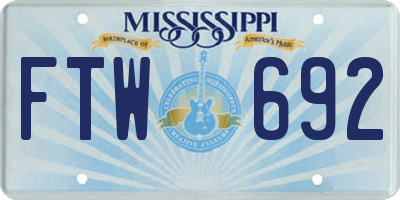 MS license plate FTW692