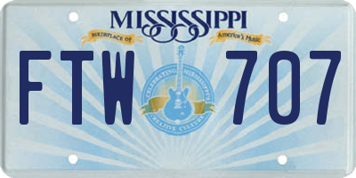 MS license plate FTW707