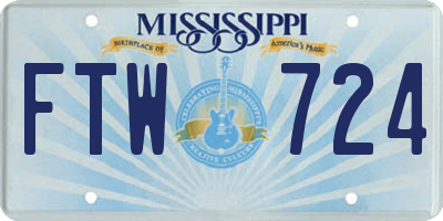 MS license plate FTW724
