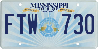 MS license plate FTW730