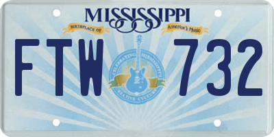 MS license plate FTW732