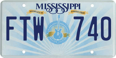 MS license plate FTW740