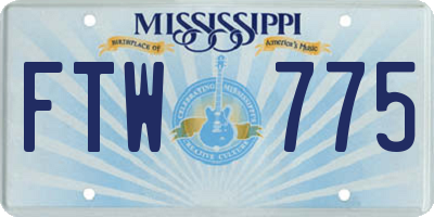 MS license plate FTW775