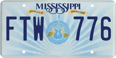 MS license plate FTW776