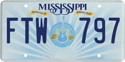 MS license plate FTW797
