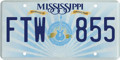MS license plate FTW855