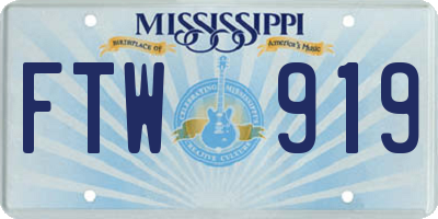 MS license plate FTW919