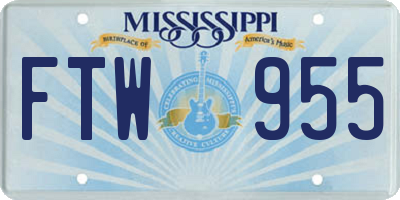 MS license plate FTW955