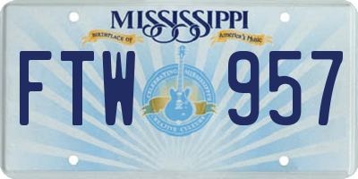 MS license plate FTW957