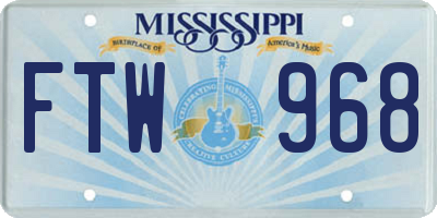 MS license plate FTW968