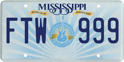 MS license plate FTW999