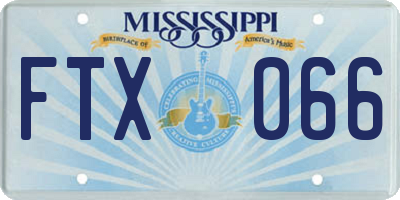 MS license plate FTX066