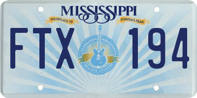 MS license plate FTX194