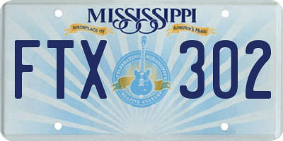 MS license plate FTX302