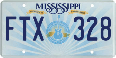 MS license plate FTX328
