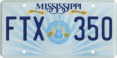 MS license plate FTX350
