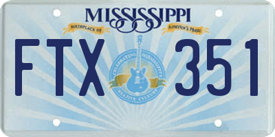MS license plate FTX351