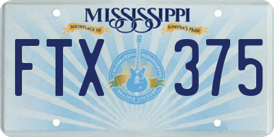 MS license plate FTX375