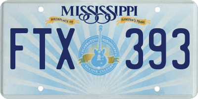MS license plate FTX393
