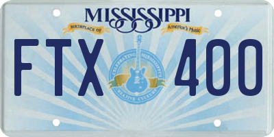 MS license plate FTX400