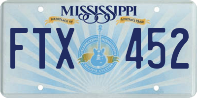 MS license plate FTX452