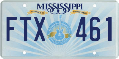 MS license plate FTX461