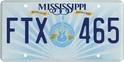 MS license plate FTX465