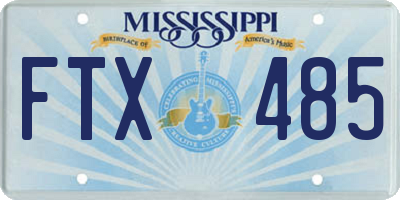 MS license plate FTX485