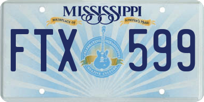 MS license plate FTX599