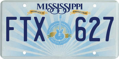 MS license plate FTX627