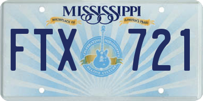 MS license plate FTX721