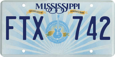 MS license plate FTX742