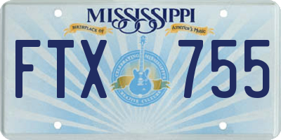 MS license plate FTX755