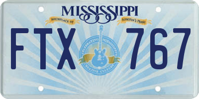 MS license plate FTX767
