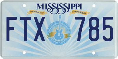 MS license plate FTX785