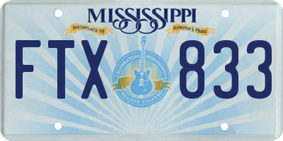 MS license plate FTX833