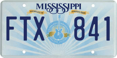 MS license plate FTX841