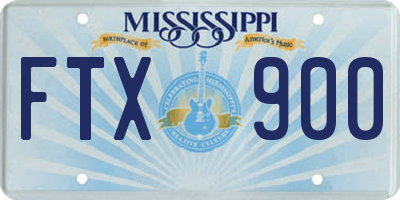 MS license plate FTX900