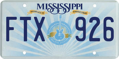 MS license plate FTX926